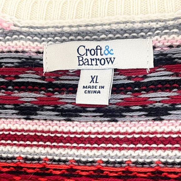 Women's  Striped Patterned V Neck| Pullover Sweater XL - Picture 6 of 13